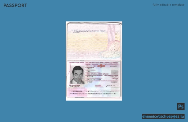 Vorschau eines Beispielpasses für einen tschechischen Reisepass